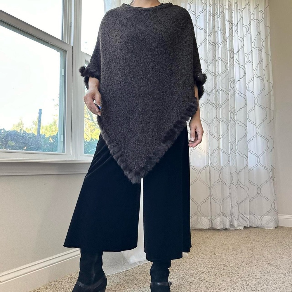 Fur Trim Poncho